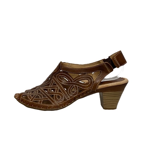 PIKOLINOS 'Paris' Slingback Spring Peep Toe Perforated Sandal Brown 40 - Picture 5 of 14